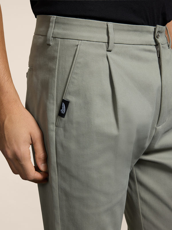 PANTALONE CHINOS DA UOMO CON 1 PINCES, REGULAR FIT, IN COTONE COMFORT COLORE GRIGIO - GRIGIO - Abbigliamento Uomo | Pence 1979