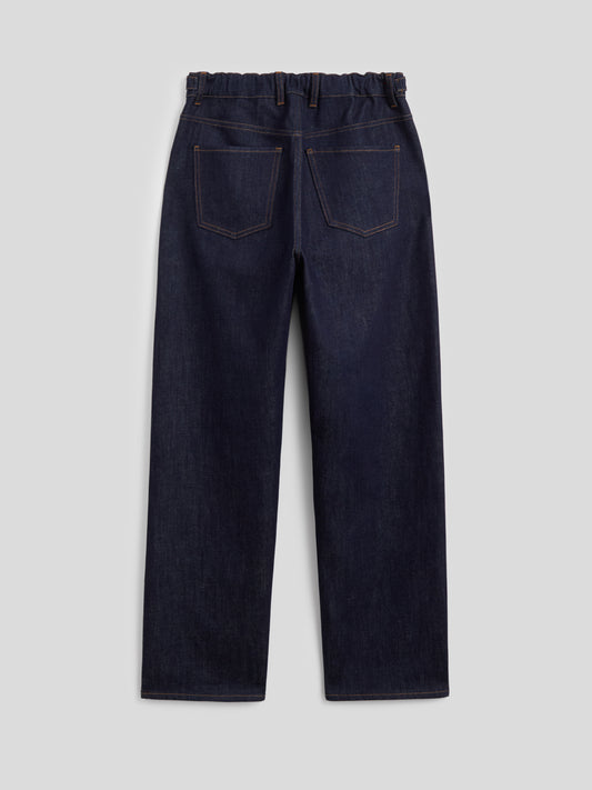 PANTALONE 5 TASCHE UNISEX IN DENIM COMFORT BLU SCURO RELAXED FIT - DARK DENIM BLUE  - Abbigliamento Donna | Pence 1979