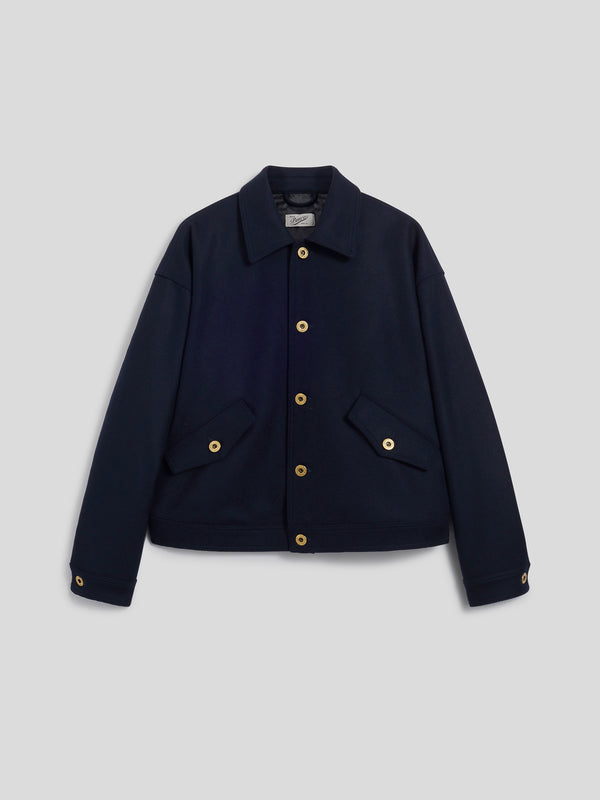 GIUBBINO UNISEX IN PANNO OVER FIT, FONDO ELASTICATO, COLORE BLU - BLUE - Abbigliamento Donna | Pence 1979