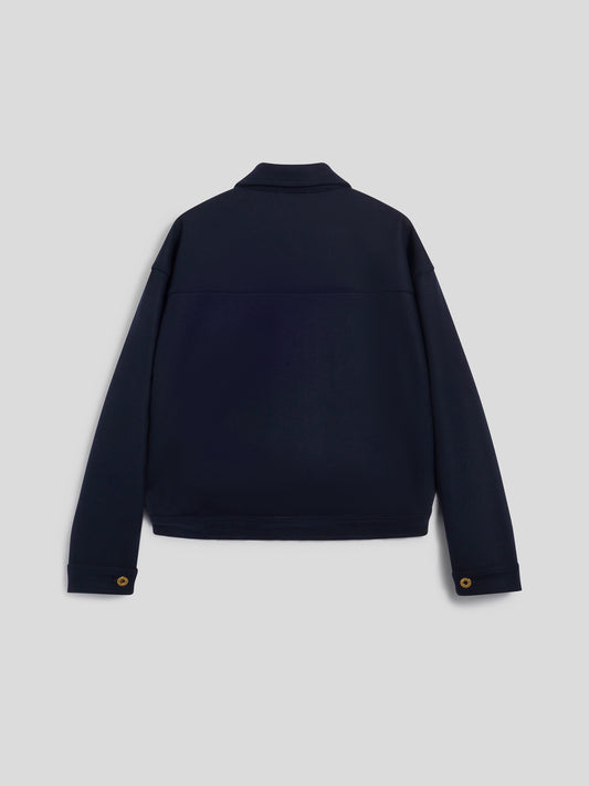 GIUBBINO UNISEX IN PANNO OVER FIT, FONDO ELASTICATO, COLORE BLU - BLUE - Abbigliamento Donna | Pence 1979