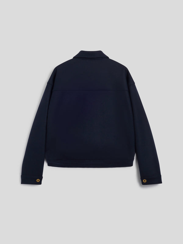 GIUBBINO UNISEX IN PANNO OVER FIT, FONDO ELASTICATO, COLORE BLU - BLUE - Abbigliamento Donna | Pence 1979
