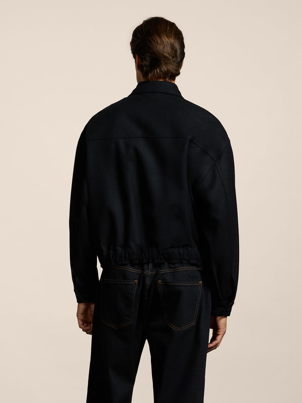 GIUBBINO UNISEX IN PANNO OVER FIT, FONDO ELASTICATO, COLORE NERO - NERO - Abbigliamento Donna | Pence 1979
