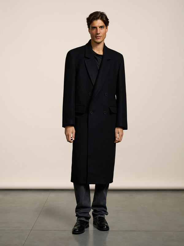 CAPPOTTO DOPPIOPETTO UNISEX OVER FIT IN PANNO COLORE NERO - NERO - Abbigliamento Donna | Pence 1979