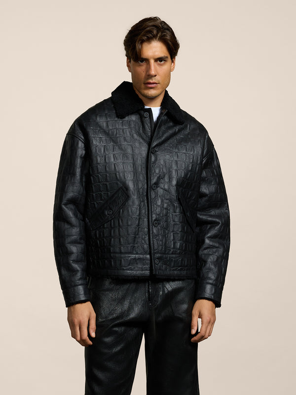 GIUBBOTTO UNISEX IN MONTONE OVER FIT, STAMPATO COCCO, COLORE NERO - NERO - Abbigliamento Donna | Pence 1979