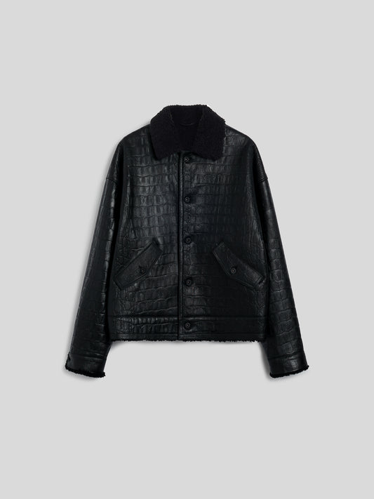GIUBBOTTO UNISEX IN MONTONE OVER FIT, STAMPATO COCCO, COLORE NERO - NERO - Abbigliamento Donna | Pence 1979