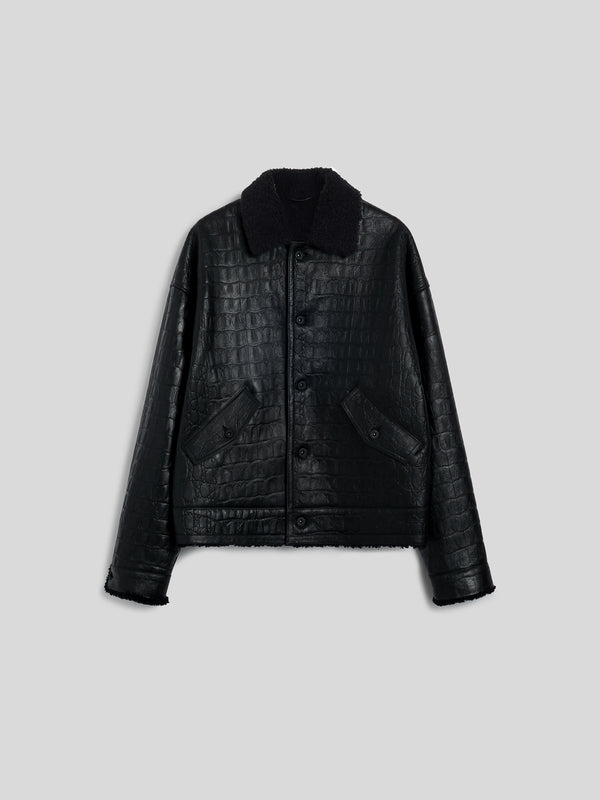GIUBBOTTO UNISEX IN MONTONE OVER FIT, STAMPATO COCCO, COLORE NERO - NERO - Abbigliamento Donna | Pence 1979