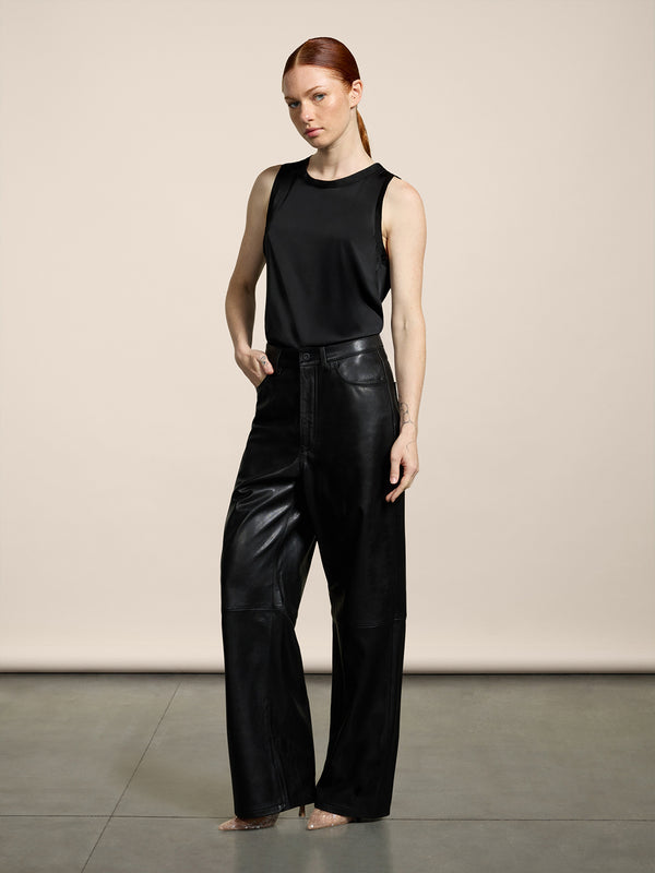 CANOTTA UNISEX IN VISCOSA RELAXED FIT COLORE NERO - NERO - Abbigliamento Donna | Pence 1979