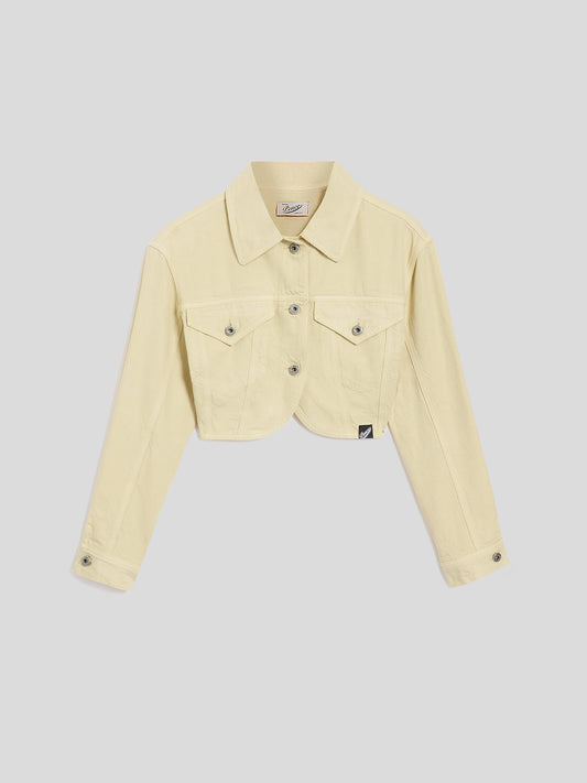 CROPPED JACKET - OFF WHITE - Check Active | Pence 1979