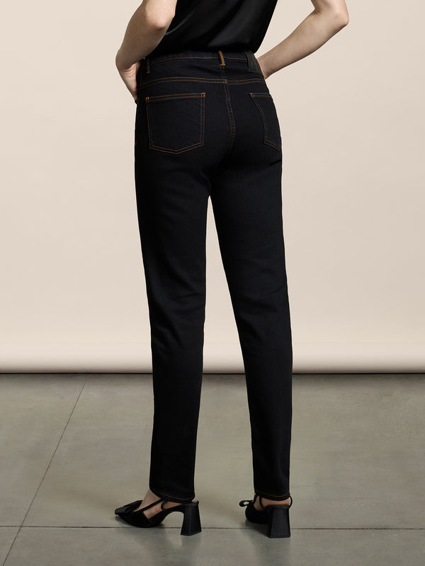 PANTALONE 5 TASCHE DA DONNA SLIM FIT IN DENIM COMFORT NERO - NERO - Abbigliamento Donna | Pence 1979
