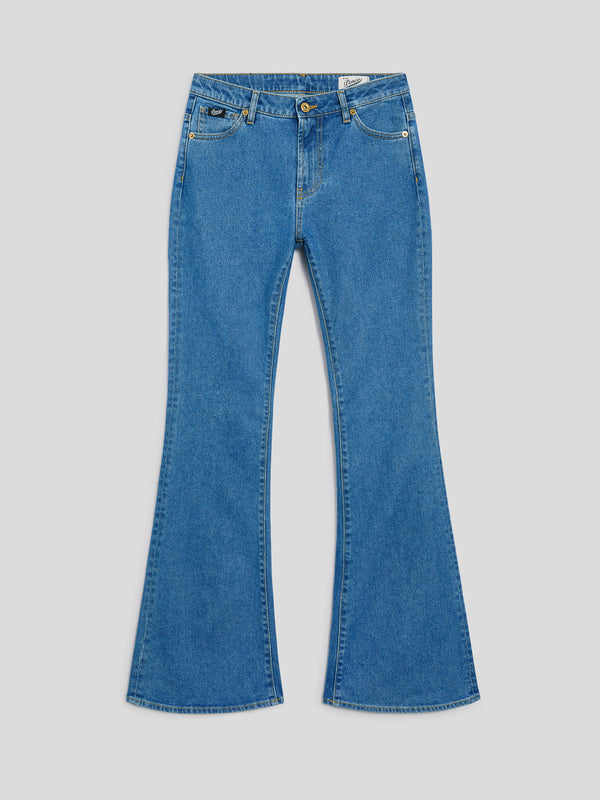 PANTALONE 5 TASCHE A ZAMPA DA DONNA IN DENIM COMFORT BLU CHIARO - LIGHT DENIM BLUE - Abbigliamento Donna | Pence 1979