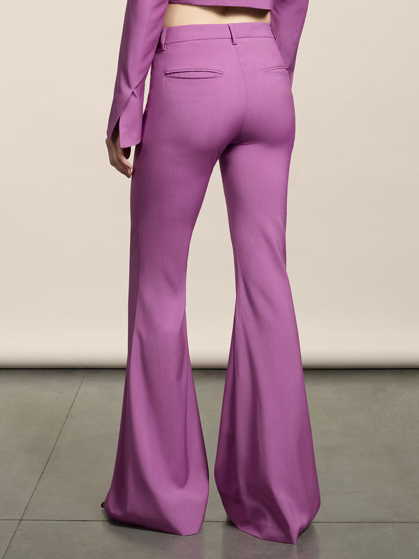 PANTALONE A ZAMPA DA DONNA IN FRESCO LANA IN FRESCO LANA COLORE ROSA - ROSA - Abbigliamento Donna | Pence 1979