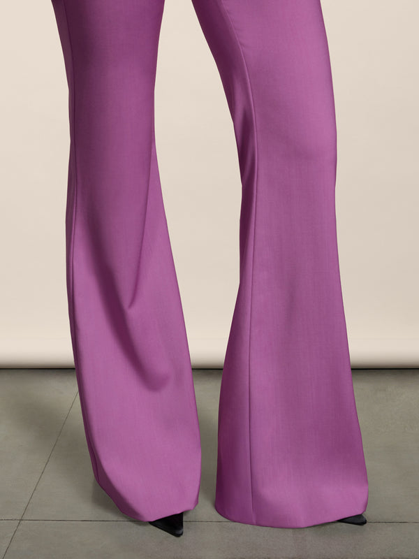 PANTALONE A ZAMPA DA DONNA IN FRESCO LANA IN FRESCO LANA COLORE ROSA - ROSA - Abbigliamento Donna | Pence 1979