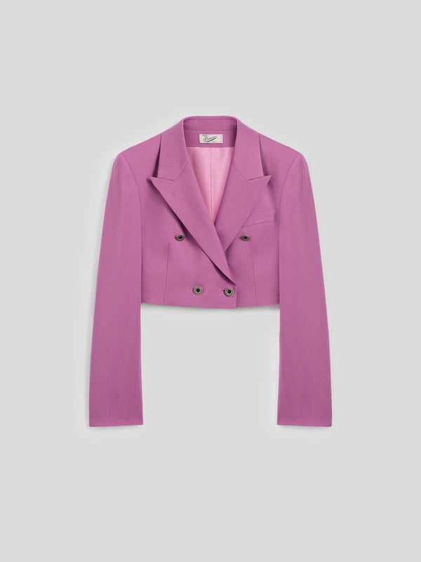 SPENCER DOPPIO PETTO REVERS LANCIA IN FRESCO LANA COLORE ROSA - ROSA - Abbigliamento Donna | Pence 1979