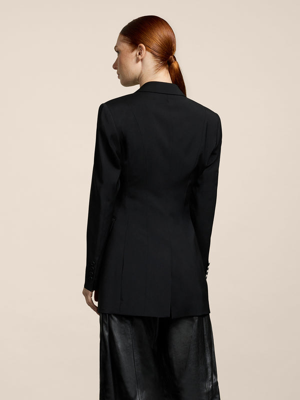 BLAZER MONOPETTO DA DONNA REVERS A SPECCHIO IN FRESCO LANA REGULAR FIT COLORE NERO - NERO - Abbigliamento Donna | Pence 1979