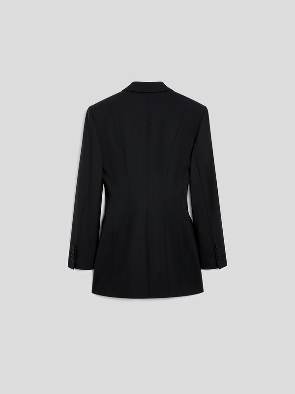 BLAZER MONOPETTO DA DONNA REVERS A SPECCHIO IN FRESCO LANA REGULAR FIT COLORE NERO - NERO - Abbigliamento Donna | Pence 1979