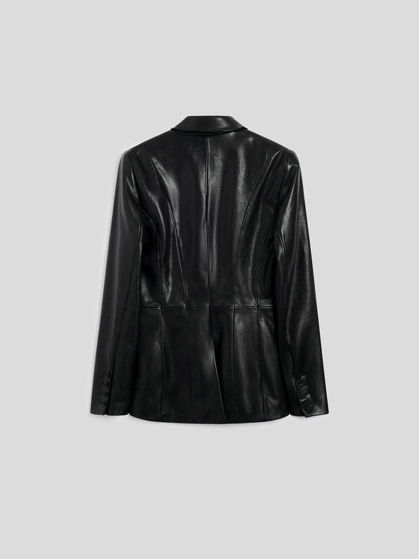 BLAZER DA DONNA MONOPETTO REVERS SPECCHIO A UN BOTTONE IN PELLE D'AGNELLO REGULAR FIT COLORE NERO - NERO - Abbigliamento Donna | Pence 1979
