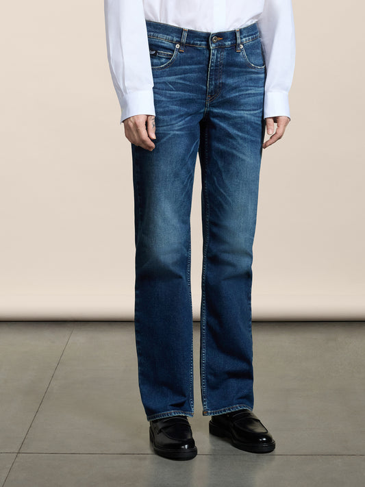 PANTALONE 5 TASCHE DA DONNA REGULAR FIT IN DENIM COMFORT BLU MEDIO - MEDIUM DENIM BLUE  - Abbigliamento Donna | Pence 1979