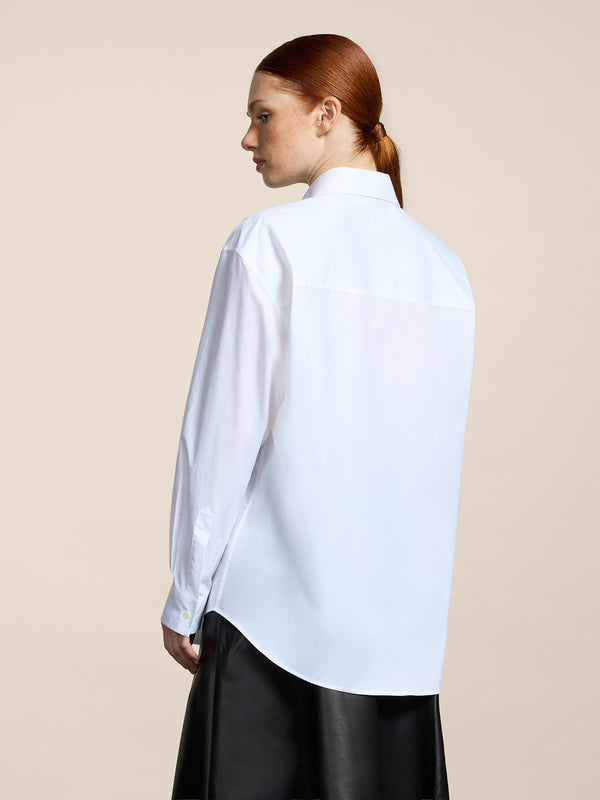 CAMICIA DA DONNA OVER FIT DI COTONE POPELINE COLORE BIANCO - BIANCO - Abbigliamento Donna | Pence 1979