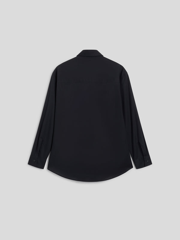 CAMICIA DA DONNA OVER FIT DI COTONE POPELINE COLORE NERO - NERO - Abbigliamento Donna | Pence 1979