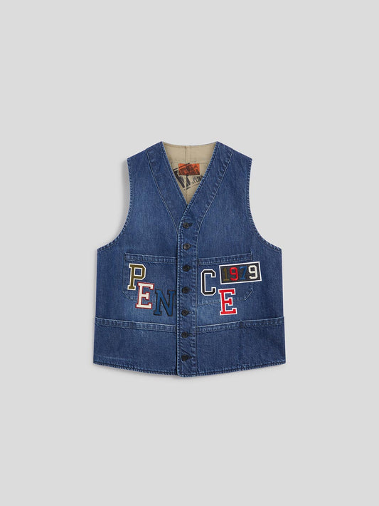 GILET IN DENIM UNISEX - BLU - Archivio | Pence 1979
