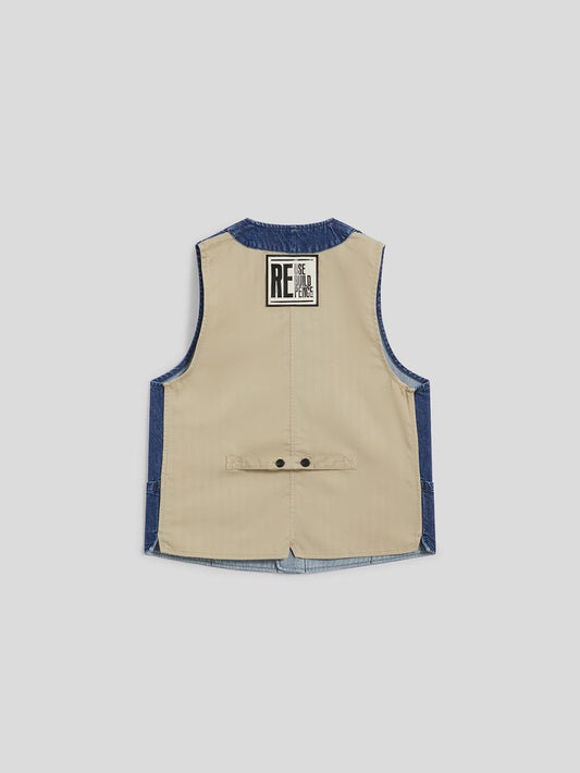 GILET IN DENIM UNISEX - BLU - Archivio | Pence 1979