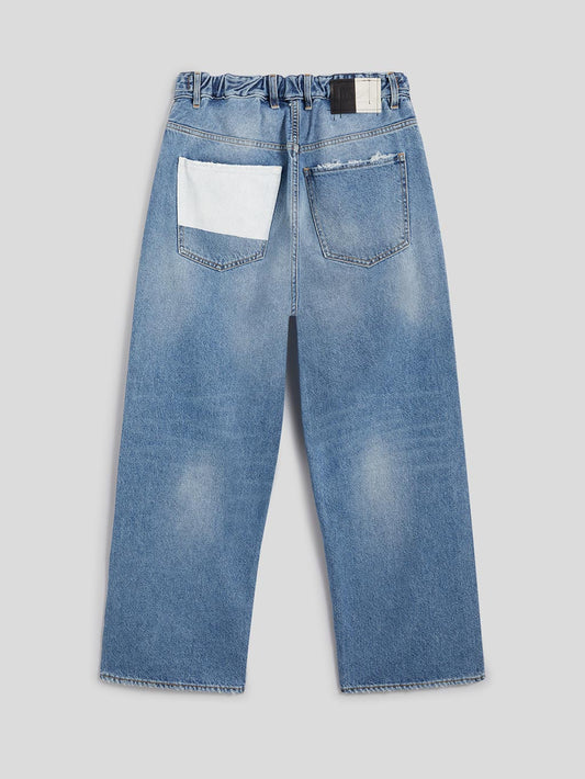 PANTALONE CON RICAMO UNISEX - BLU/BIANCO - Archivio | Pence 1979