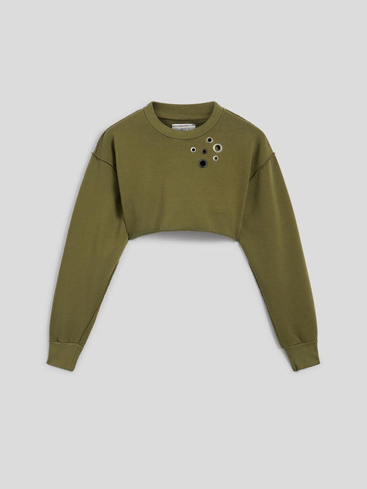 FELPA GIROCOLLO CROP - VERDE - Archivio | Pence 1979