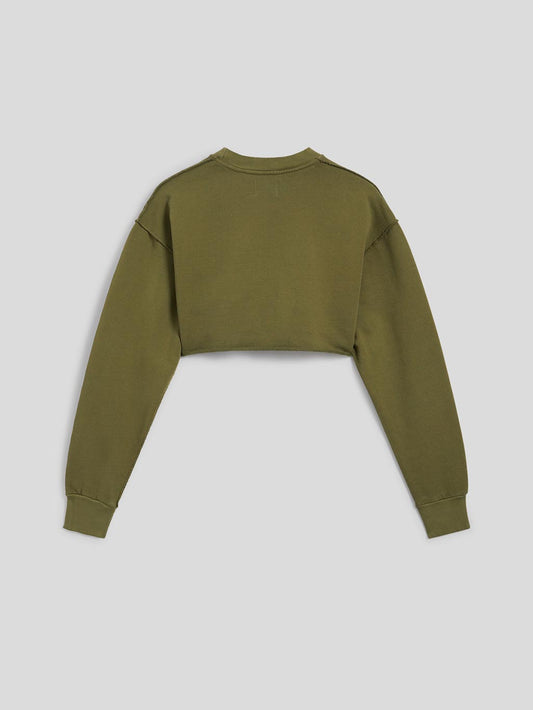 FELPA GIROCOLLO CROP - VERDE - Archivio | Pence 1979