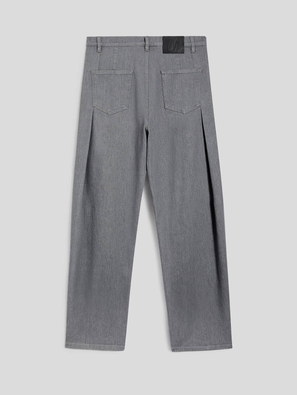 UNISEX RELAXED-FIT TROUSERS IN GREY COMFORT DENIM WITH PLEATS - LONDON GREY - Check Active | Pence 1979