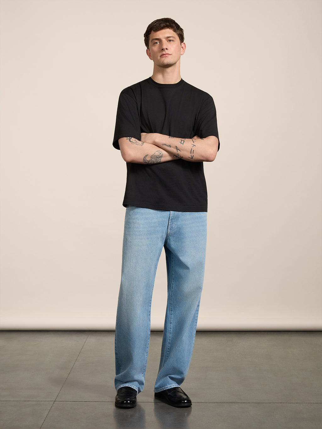 UNISEX RELAXED FIT TROUSERS WITH LIGHT BLUE ELASTIC WAISTBAND - LIGHT BLUE  - Check Active | Pence 1979