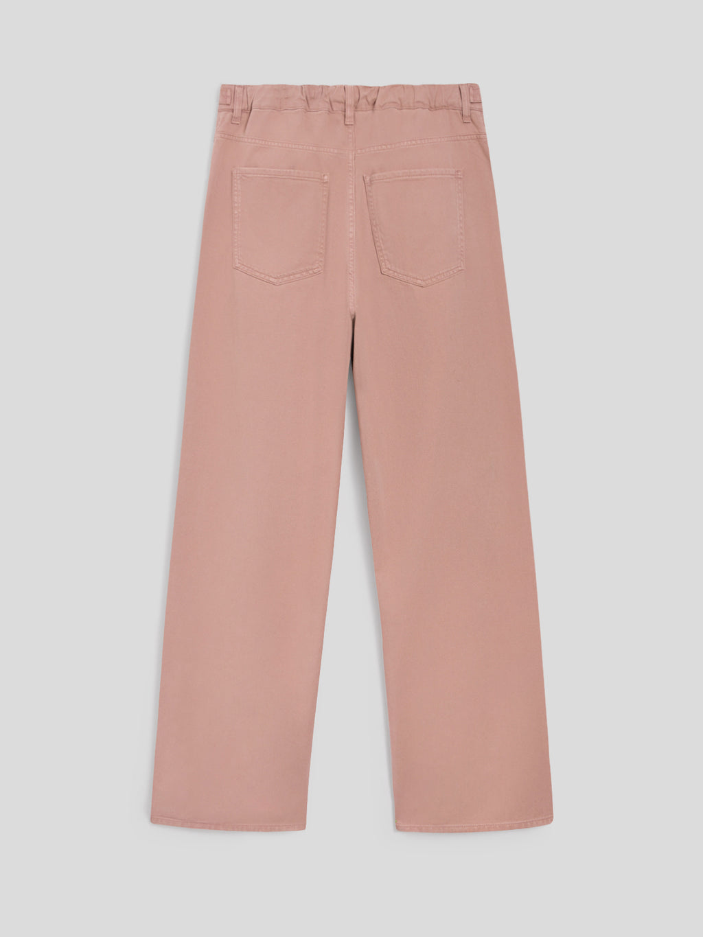 UNISEX RELAXED-FIT TROUSERS WITH ELASTIC WAISTBAND IN PINK TENCEL COTTON - DUSTY ROSE  - Check Active | Pence 1979