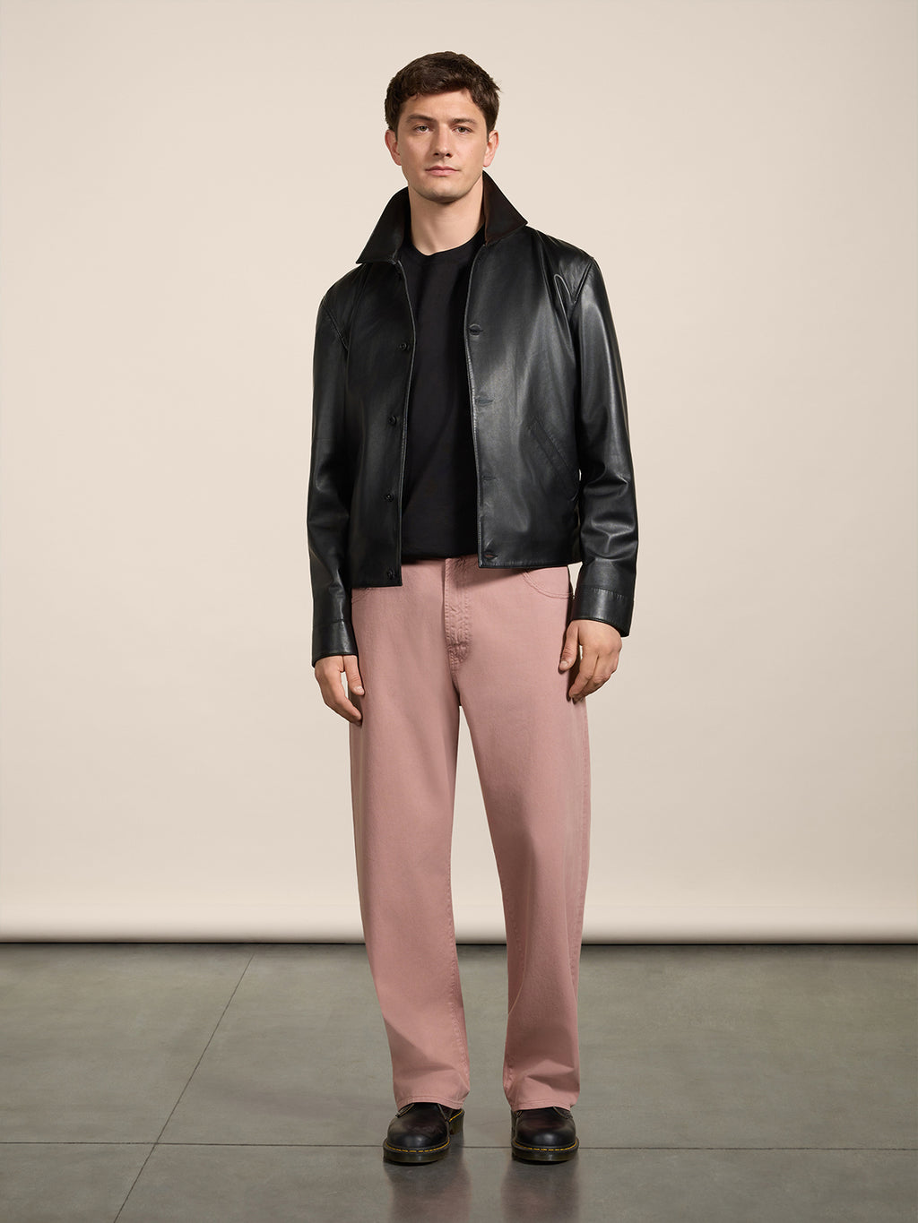 UNISEX RELAXED-FIT TROUSERS WITH ELASTIC WAISTBAND IN PINK TENCEL COTTON - DUSTY ROSE  - Check Active | Pence 1979
