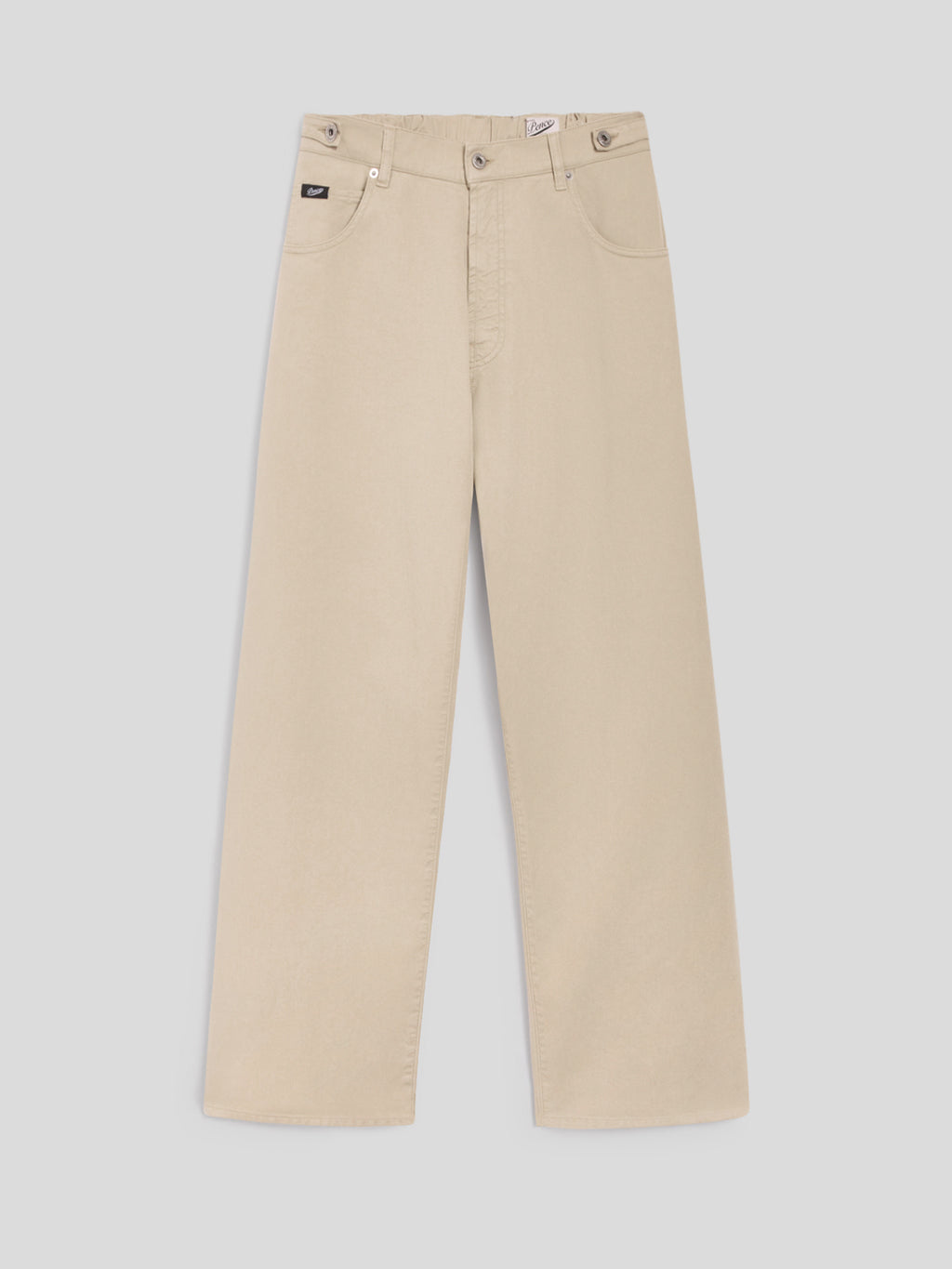 UNISEX RELAXED-FIT TROUSERS WITH ELASTIC WAISTBAND IN COLONIAL TENCEL COTTON - COLONIAL - Check Active | Pence 1979
