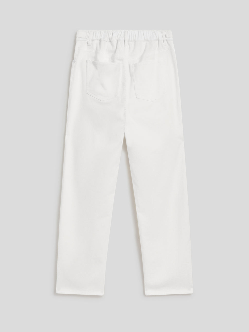 PANTALONE UNISEX RELAXED FIT IN COTONE TENCEL BIANCO CON ELASTICO IN VITA - BIANCO - Abbigliamento Donna | Pence 1979