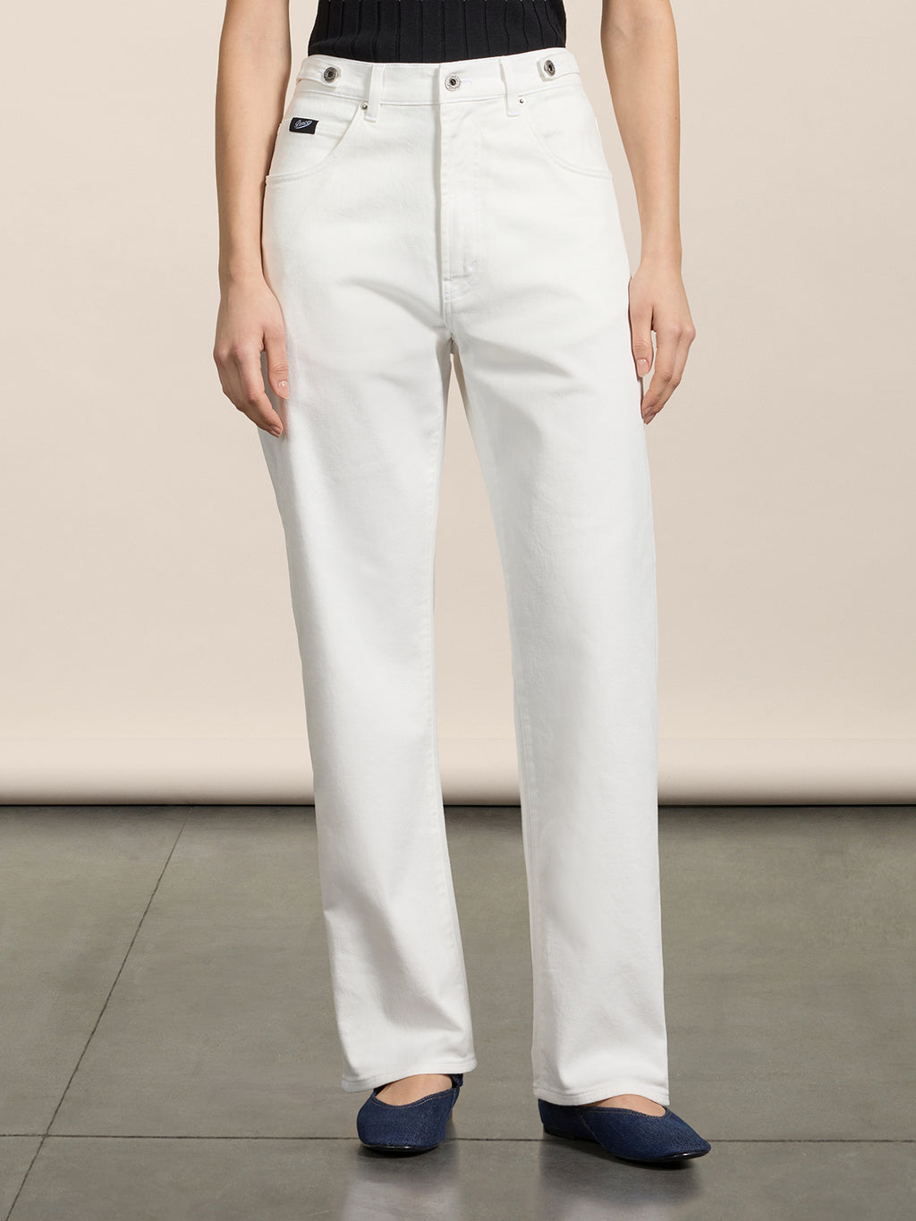 PANTALONE UNISEX RELAXED FIT IN COTONE TENCEL BIANCO CON ELASTICO IN VITA - BIANCO - Abbigliamento Donna | Pence 1979
