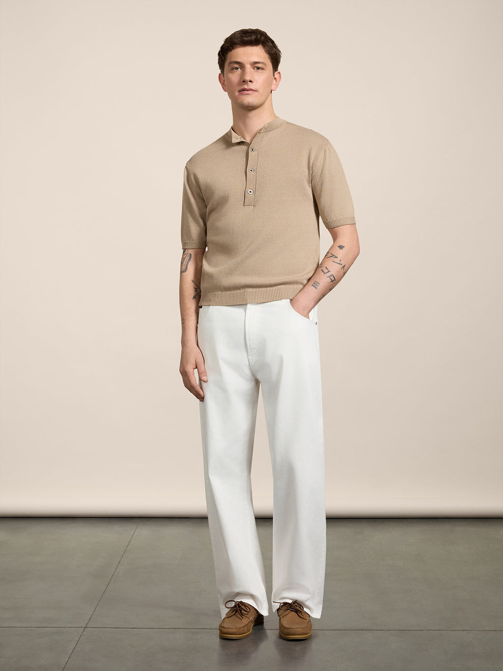 PANTALONE UNISEX RELAXED FIT IN COTONE TENCEL BIANCO CON ELASTICO IN VITA - BIANCO - Abbigliamento Donna | Pence 1979