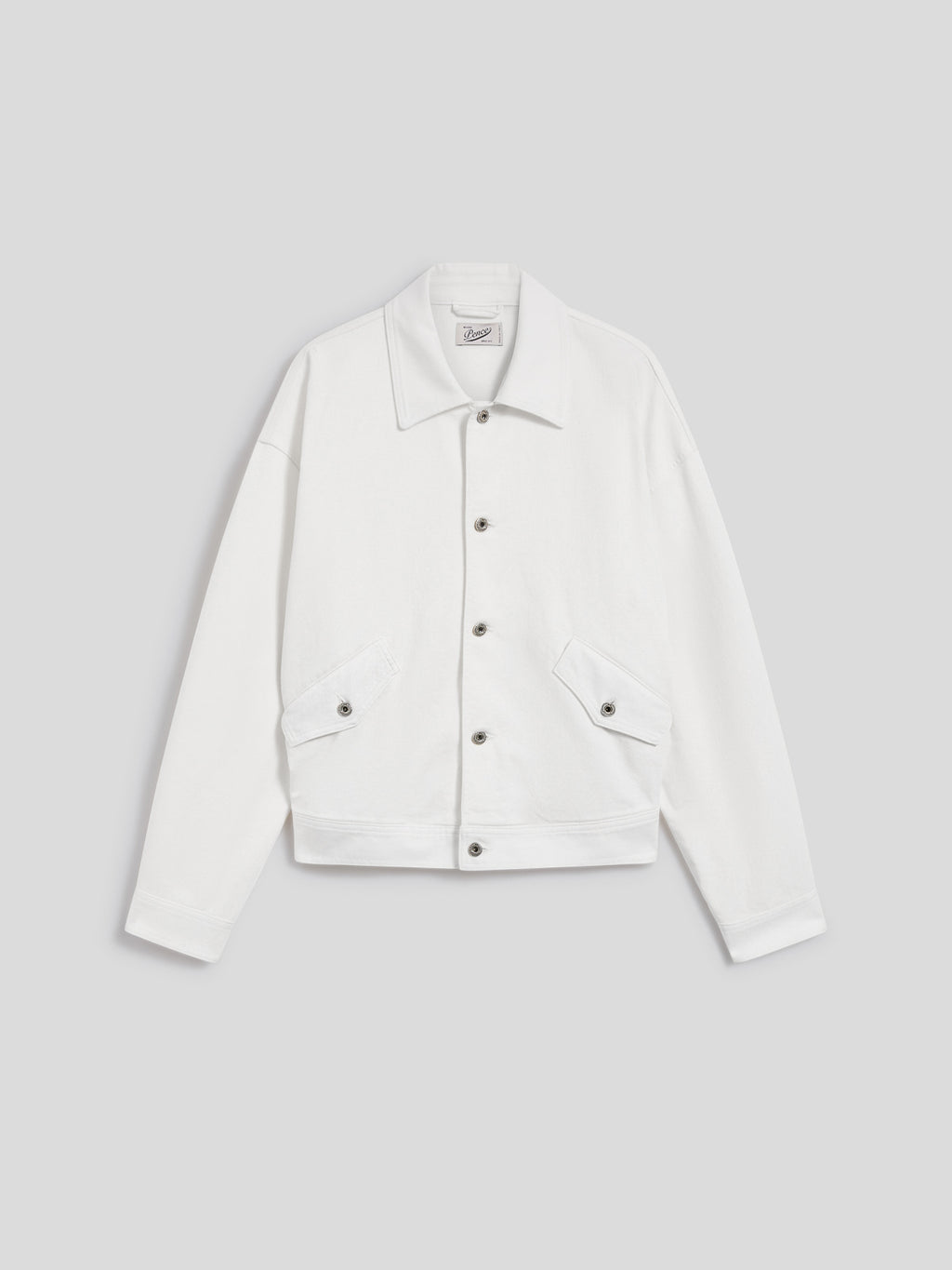 GIUBBINO OVER FIT UNISEX IN COTONE STRETCH BIANCO CON FASCIA ELASTICA - BIANCO - Abbigliamento Donna | Pence 1979