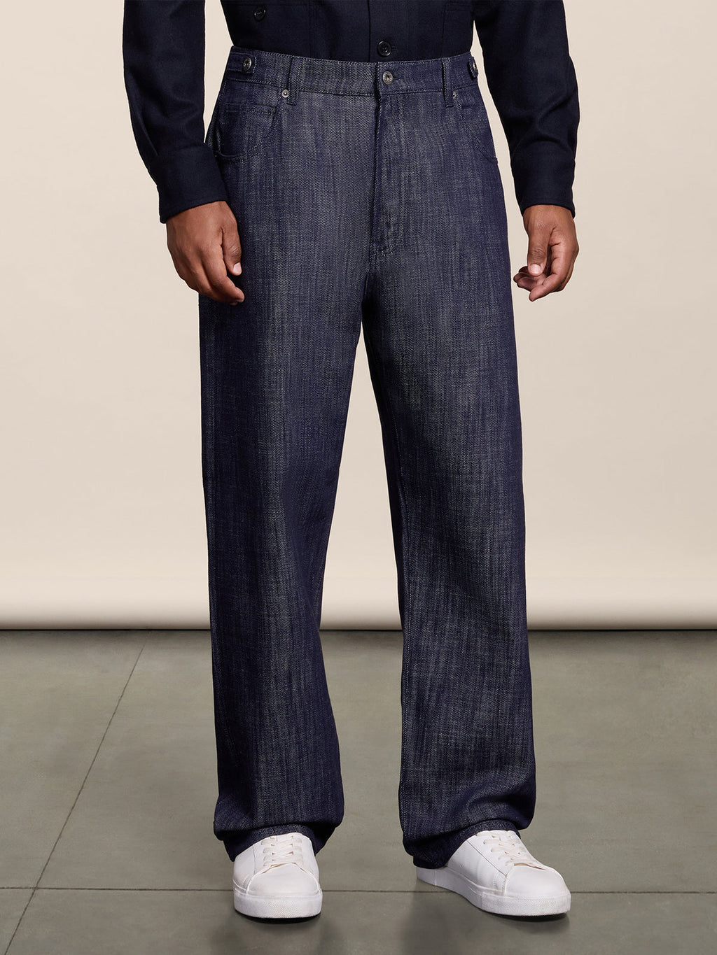 PANTALONE CINQUE TASCHE IN DENIM LEGGERO SPICY BLUE CON ELASTICO IN VITA RELAXED FIT - SPICY BLU - Abbigliamento Donna | Pence 1979