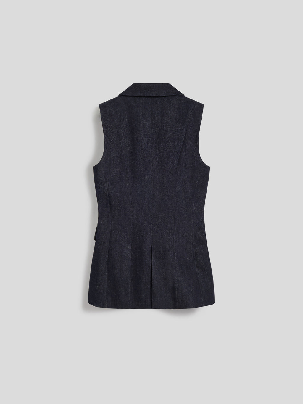 GIACCA TUXEDO SENZA MANICHE IN DENIM STRETCH BLU SCURO CON DETTAGLI IN RASO - BLU SCURO - Abbigliamento Donna | Pence 1979