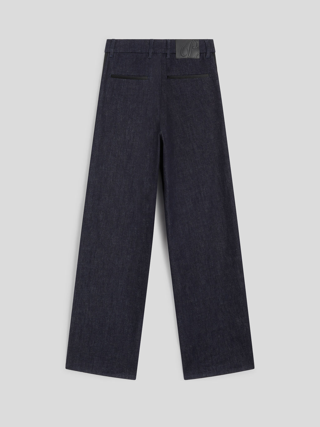 HIGH-WAISTED REGULAR-FIT TROUSERS IN DARK BLUE COMFORT DENIM WITH WORKMANSHIP - NIGHT BLUE - Check Active | Pence 1979