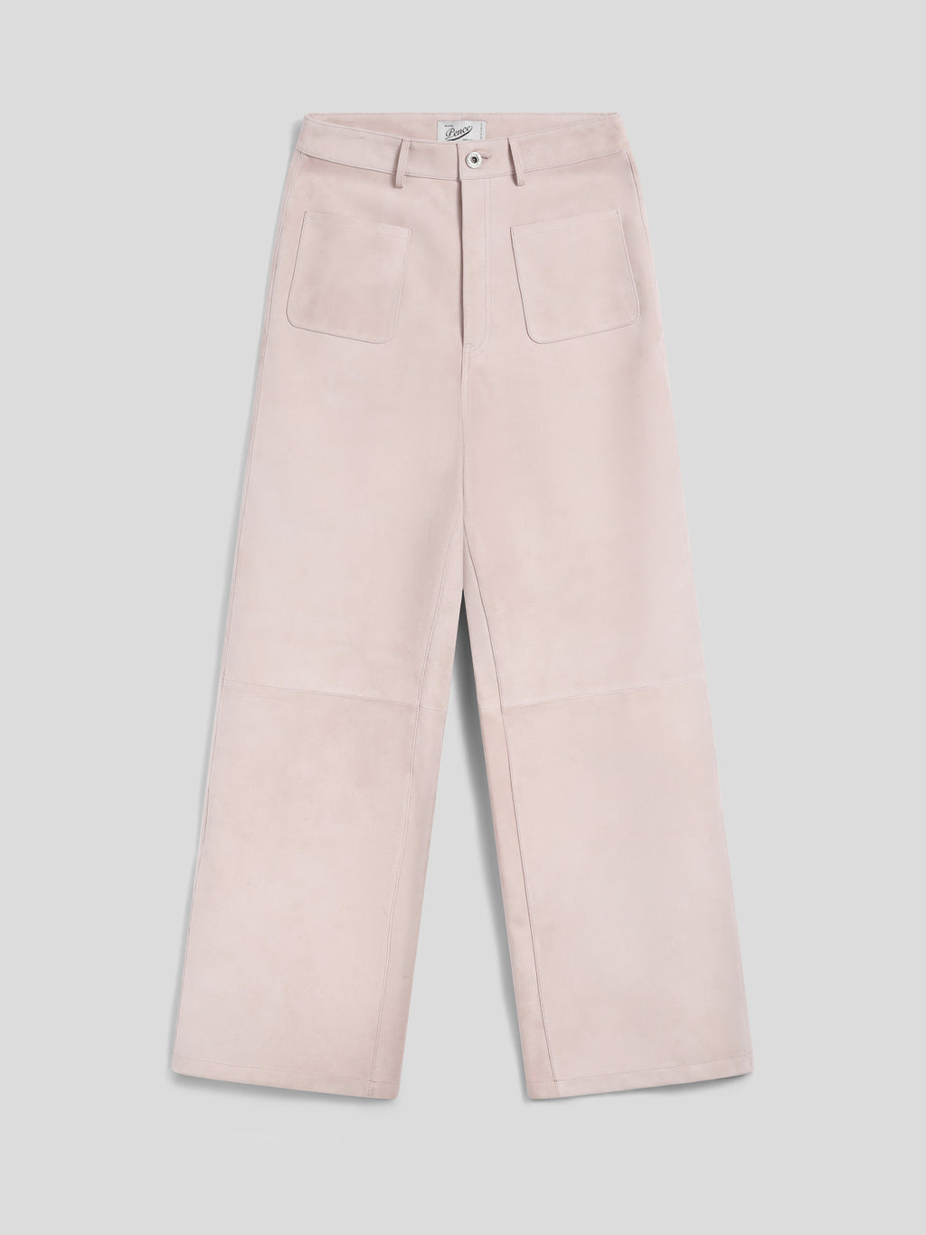 REGULAR-FIT HIGH-WAISTED TROUSERS IN PINK SUEDE - DUSTY ROSE - promo code | Pence 1979