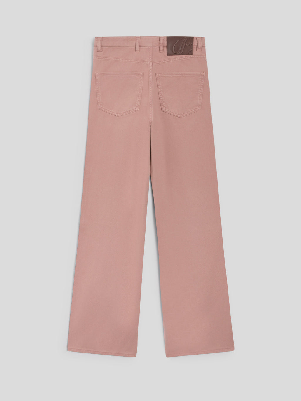 REGULAR FIT HIGH WAIST TROUSERS IN PINK TENCEL COTTON - DUSTY ROSE  - promo code | Pence 1979