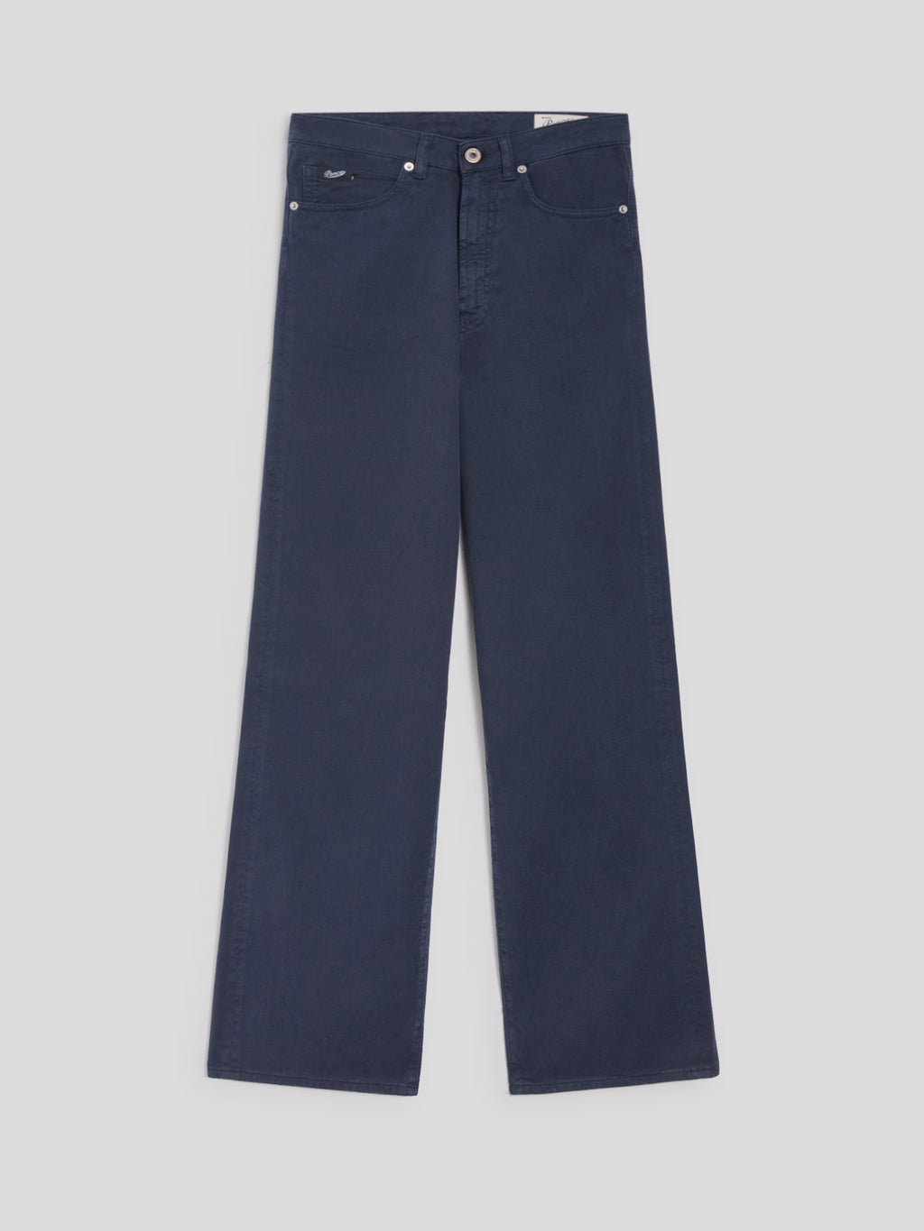 REGULAR FIT HIGH WAIST TROUSERS IN DARK BLUE TENCEL COTTON - BLUE NAVY - promo code | Pence 1979