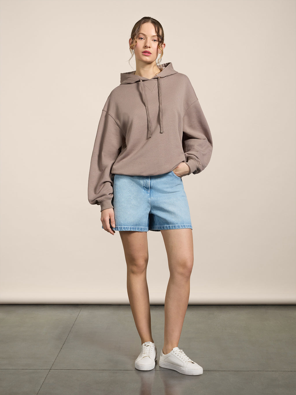 REGULAR-FIT SHORTS IN LIGHT DENIM - LIGHT BLUE  - Check Active | Pence 1979