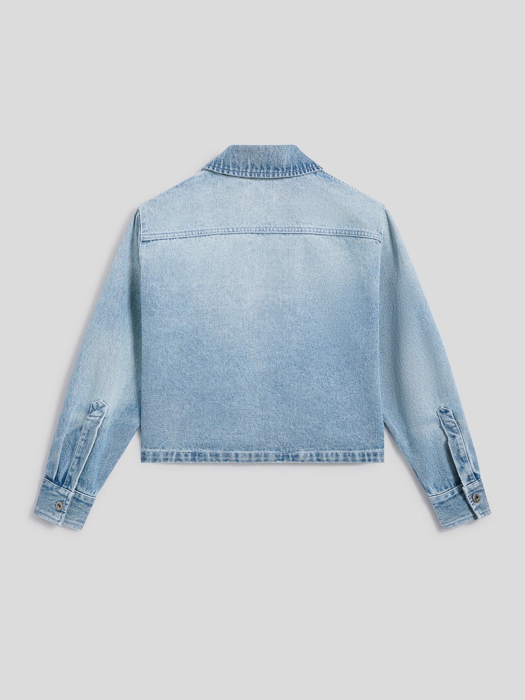 BOXY REGULAR-FIT OVERSHIRT IN LIGHT BLUE COTTON WITH POCKET - LIGHT BLUE  - Check Active | Pence 1979
