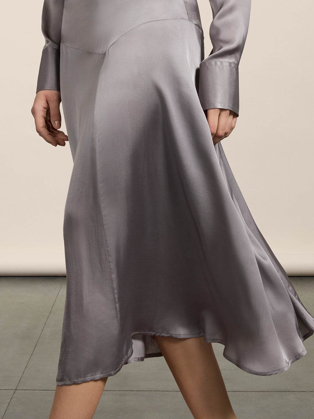 GONNA LUNGA REGULAR FIT TAGLIO ASIMMETRICO IN VISCOSA COLORE GRIGIO - GRIGIO - Abbigliamento Donna | Pence 1979