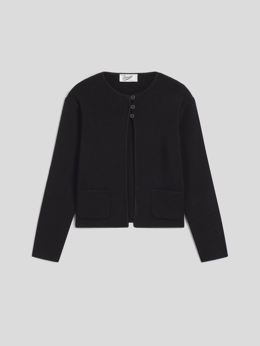 GIACCA SCOLLO ROTONDO REGULAR FIT IN MAGLIA DI VISCOSA CON TASCHE COLORE NERO - NERO - Abbigliamento Donna | Pence 1979