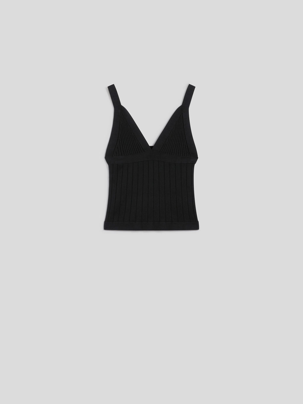 BLACK SLIM FIT RIBBED VISCOSE KNIT TOP IN BLACK COLOR - BLACK - Check Active | Pence 1979