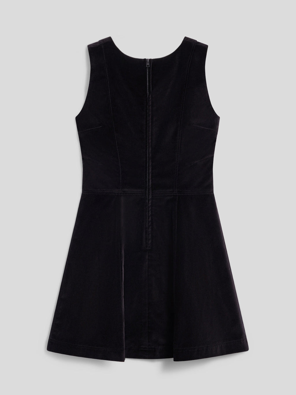 REGULAR FIT SHORT BLACK VELVET DRESS WITH FLARED SKIRT - BLACK - Check Active | Pence 1979