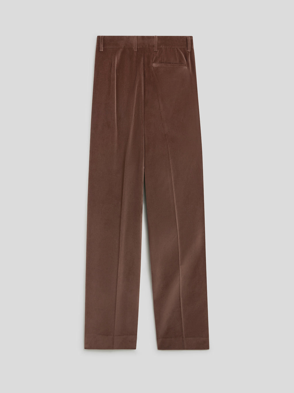 WIDE COFFEE VELVET TROUSERS WITH FRONT-HIP POCKETS - COFFEE - Check Active | Pence 1979